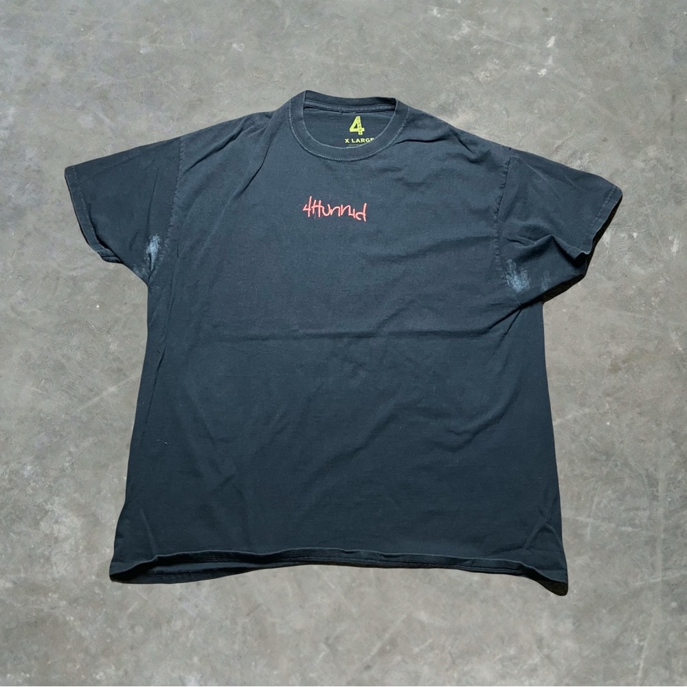 ☀️ YG 4Hunnid Double Sided Graphic Tee Mens Size XL Black/Red